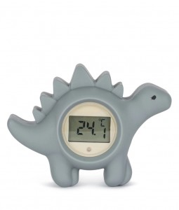 silicone dino thermometer - quarry blue