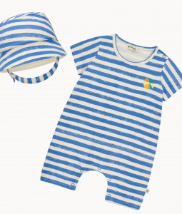 Blue Stripe Shortie & Sunhat Set
