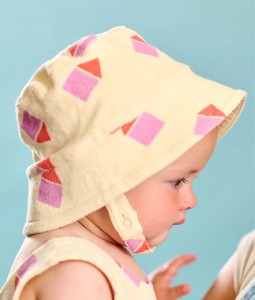 Pink Beach Hut Towelling Sun Hat