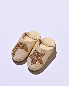 Sparkle Glitter Brown Star & Moon