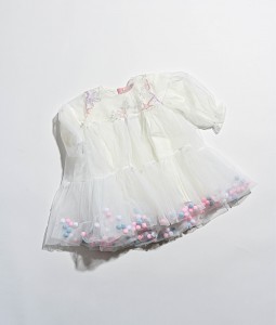 White Pom-Pom Tutu Dress