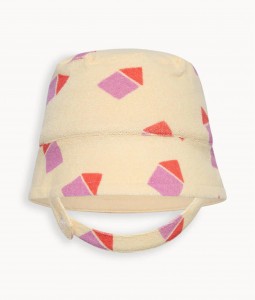 Pink Beach Hut Towelling Sun Hat