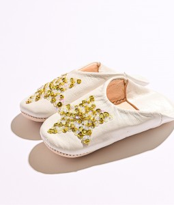 White Gold Multi Star Slippers