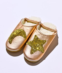 Sheep Metallic Glitter Gold Moon & Star