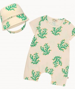 Coral Shortie & Sunhat Set