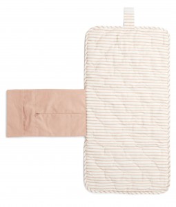 Striped On the Go Portable Changing Pad - Petal