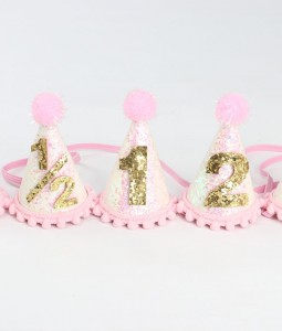 Cone Birthday Crown - Gold/Pink