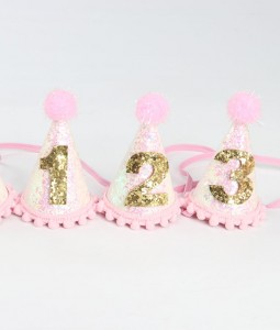 Cone Birthday Crown - Gold/Pink