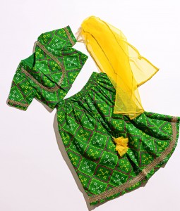 Girls Lehenga Set printed - Green