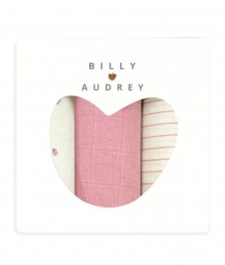 MUSLIN SWADDLES | PACK OF 3 : BLUSH-RIBBONS-ROSEGARTEN