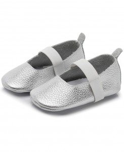Silver Leather Ballerina