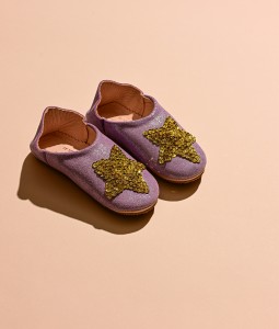 Lavender Glitter Gold Star