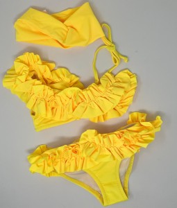 Yellow Floral Bikini Set Swimwear