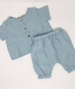 Linen Top & Harem Pants - Baby Blue