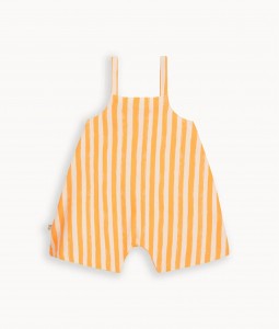 Cayman - Orange Stripe Dungaree Shorts