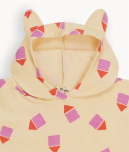 Pink Beach Hut Hooded Towelling Robe