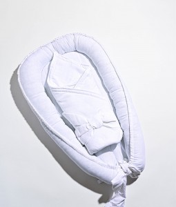 Linen Baby Cocoon + Baby Wrap - White