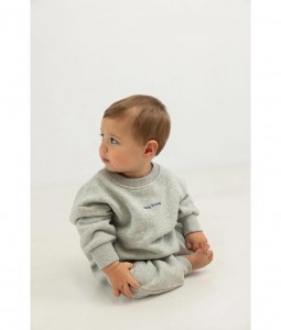 Otto Puff Circle Logo Romper - Grey Marle