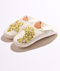 White Gold Multi Star & Moon Slippers
