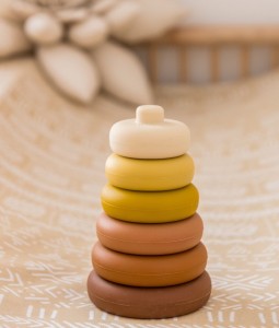 silicone round stacking tower toy
