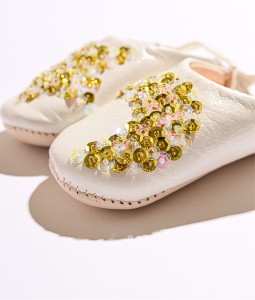 White Gold Multi Star & Moon Slippers