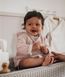Baby bathrobe Dijon Daily blush