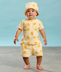 Yellow Beach Hut Towelling Sun Hat