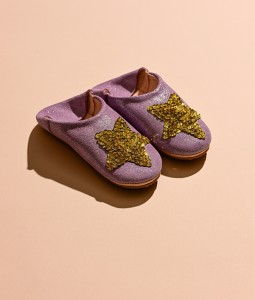Lavender Glitter Gold Star