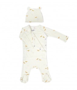 LONG SLEEVE ROMPER WITH FEET SET - SEED FLY