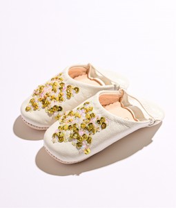 White Gold Multi Star Slippers