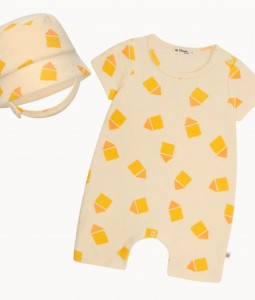 Yellow Towelling Shortie & Hat Set