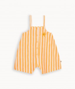 Cayman - Orange Stripe Dungaree Shorts