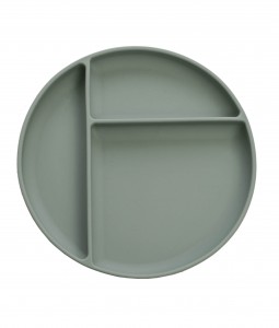 Suction Divided Plate - Blue Clay