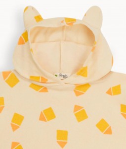 Yellow Beach Hut Hooded Towelling Robe