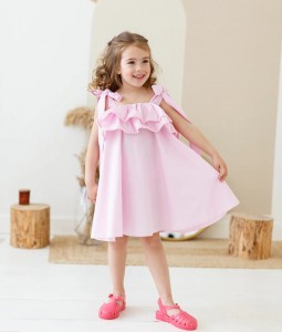 Ruffled Summer Dress - Pink