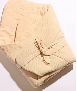 Muslin Baby Wrap with bow - Nude v2