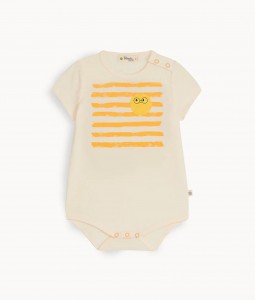 Orange Stripe Bodysuit & Shorts Set