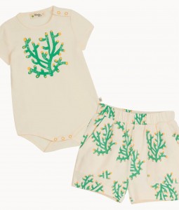 Coral Bodysuit & Shorts Set