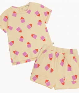 Pink Towelling Shorts & T-shirt Set